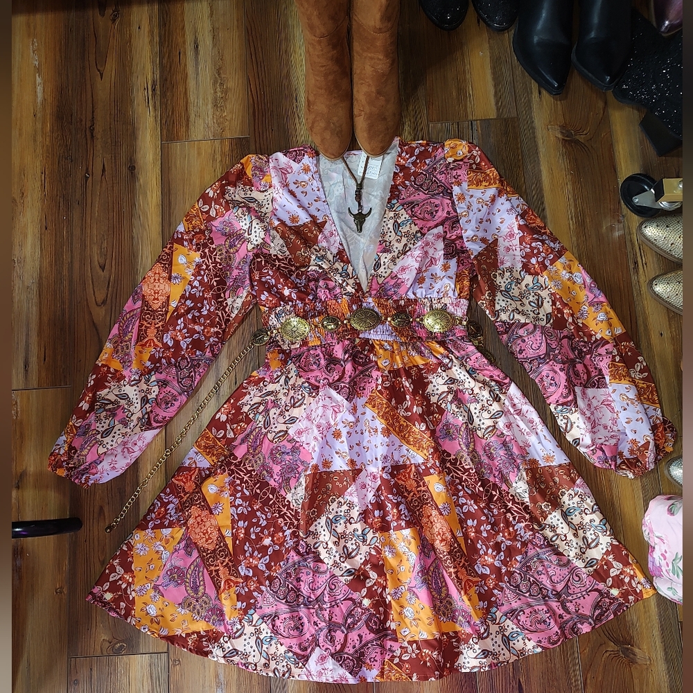 Women's Beautiful Floral Patchwork Dress